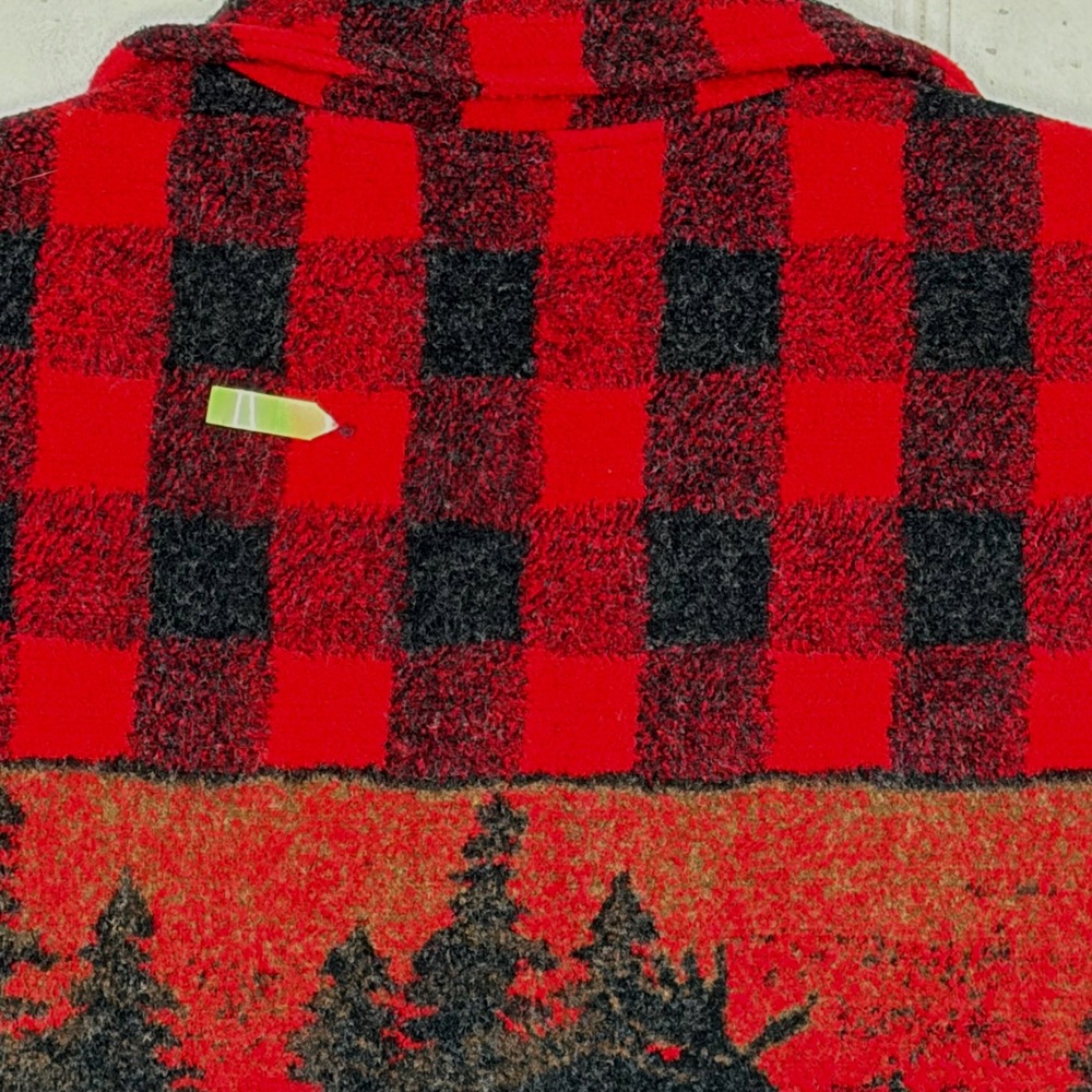 Vtg Black Mountain Red Buffalo Plaid Moose Bear Forest Scene Vest 2X USA Made‎ - Picture 4 of 5